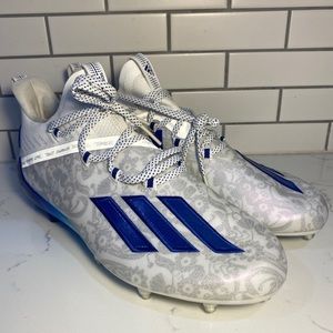 Adidas Adizero 'Young King' Football Cleats White Blue FU6707 Men Size 11